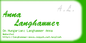 anna langhammer business card